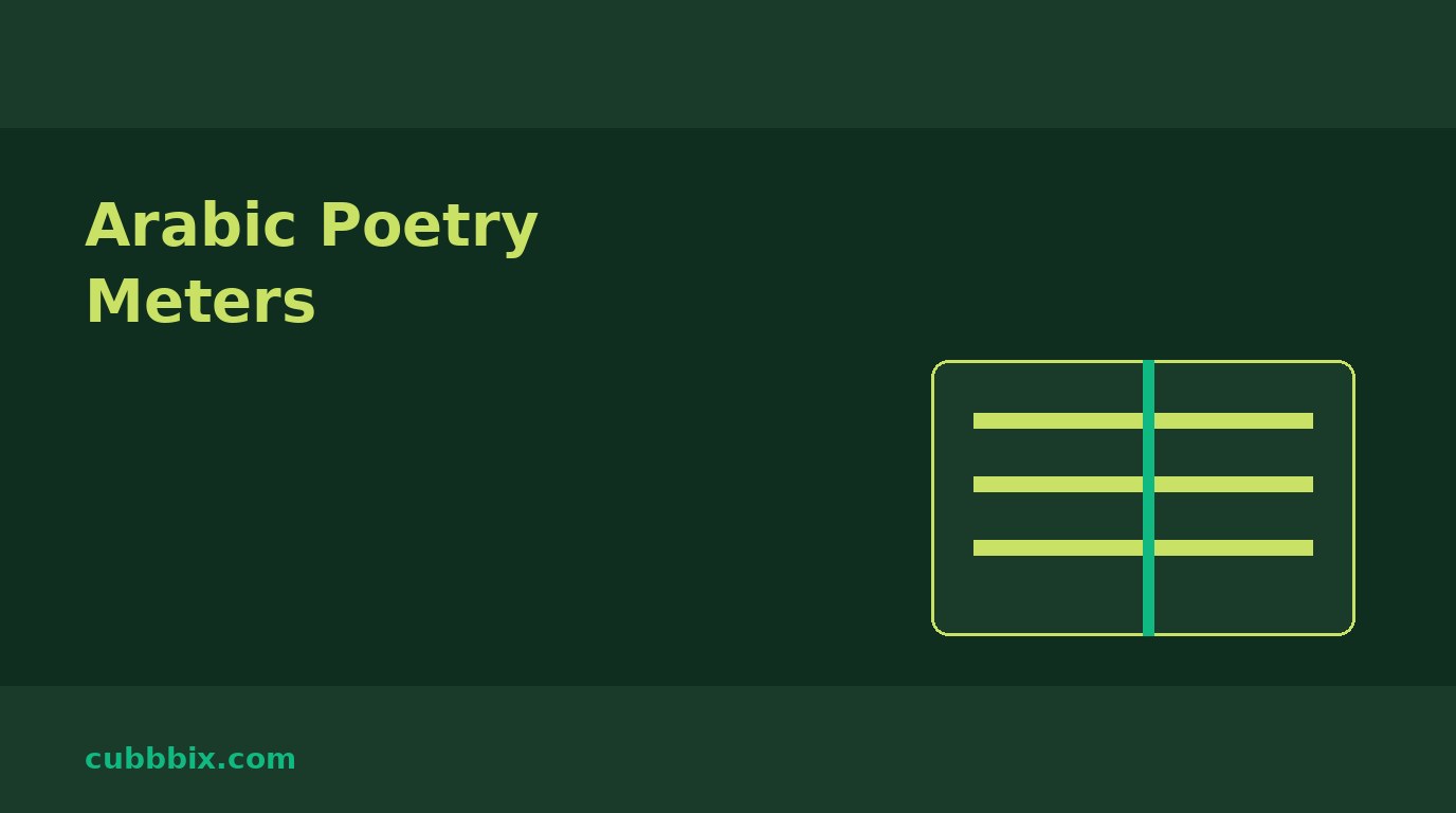 Arabic poetry meters: the 16 classical buhur, their feet and their variations