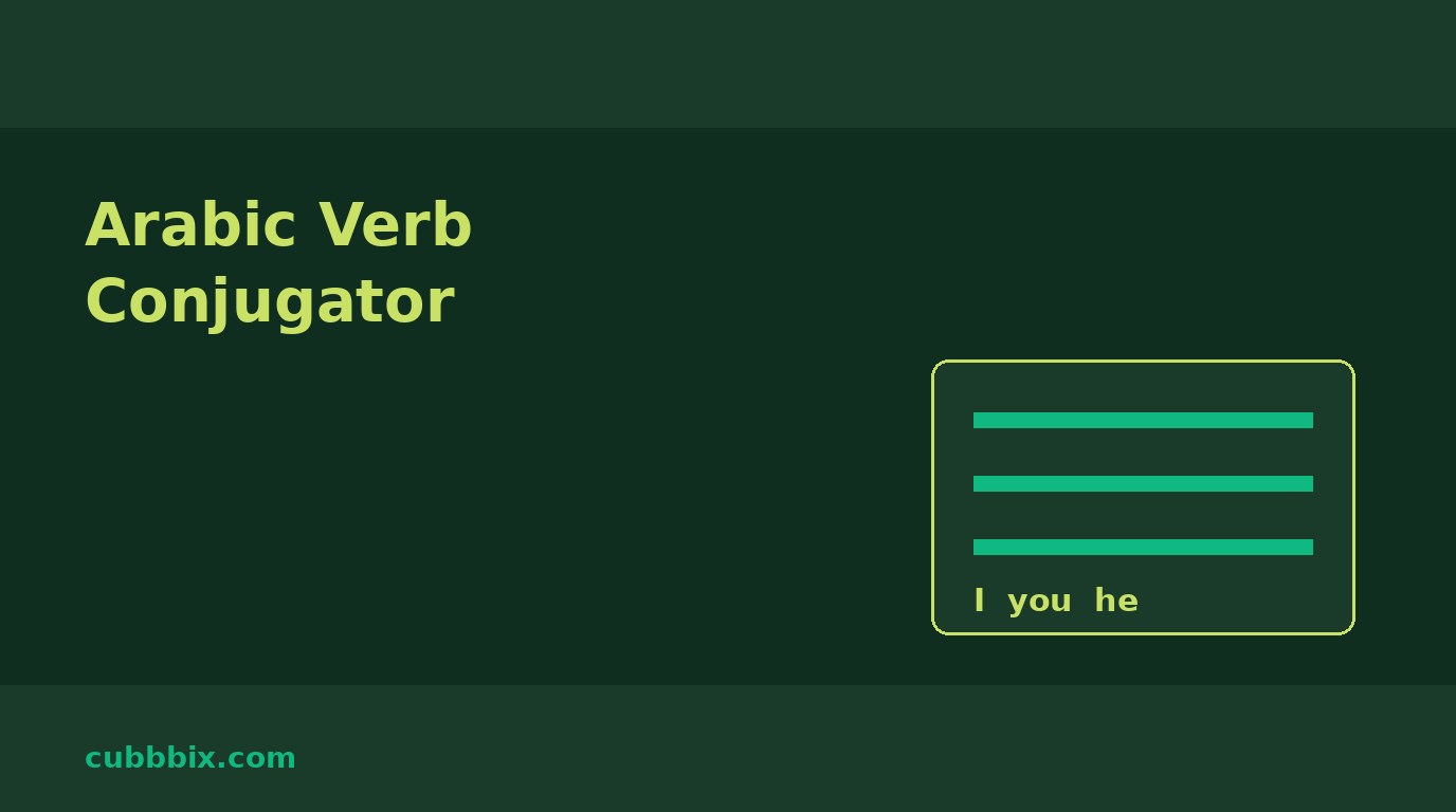 Arabic verb conjugator: past, present and command for Form I verbs
