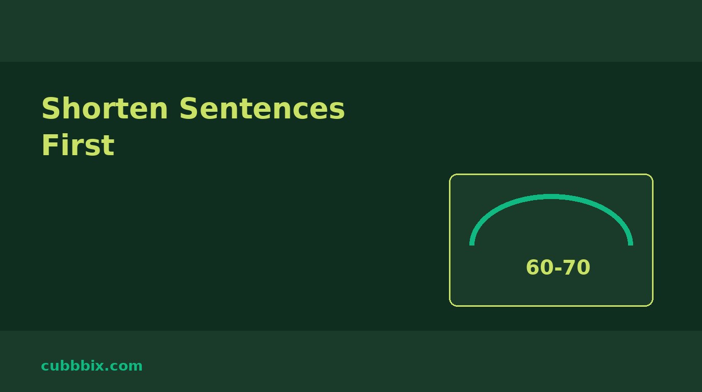 Dark green graphic with a gauge and the words Shorten First