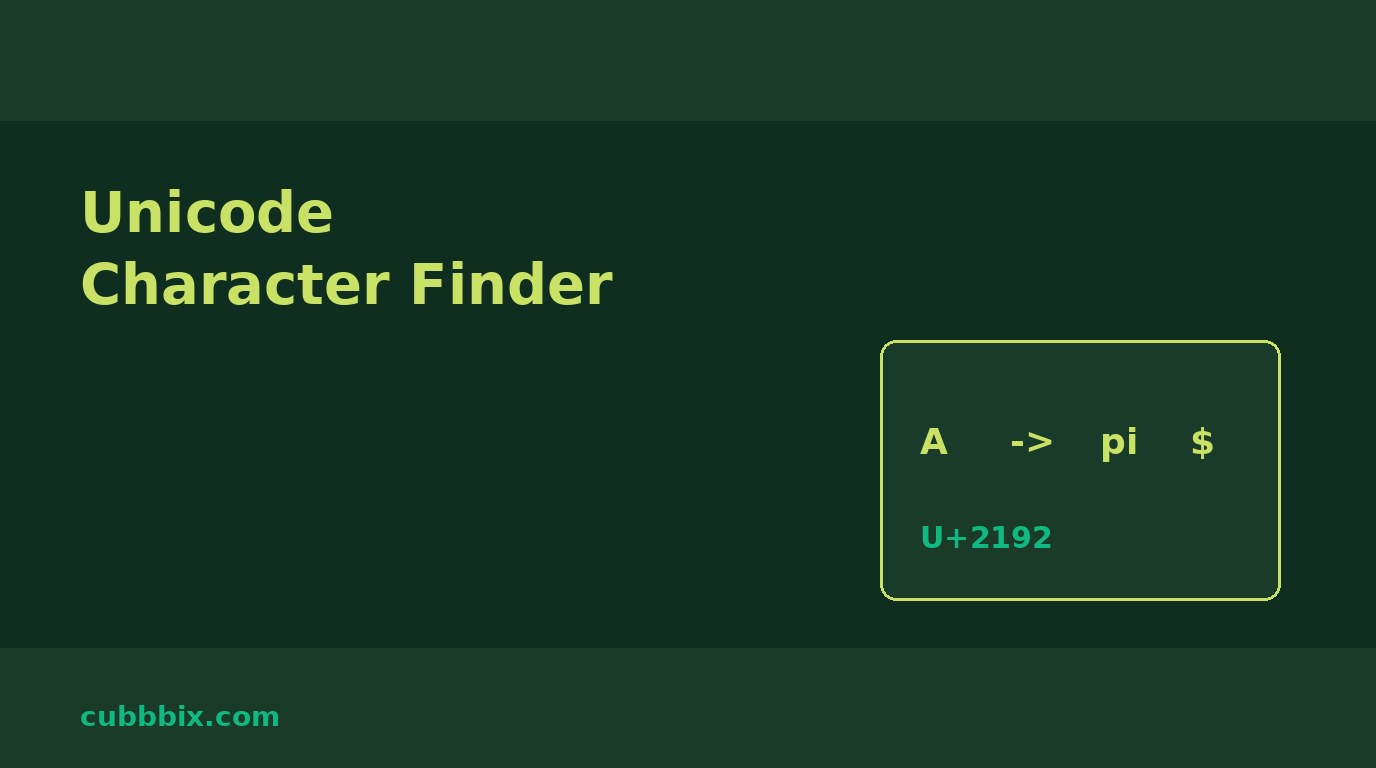 Unicode character finder: find any character by name or code point