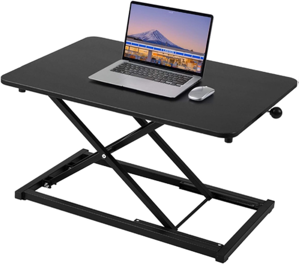 Compact Black Standing Desk Converter