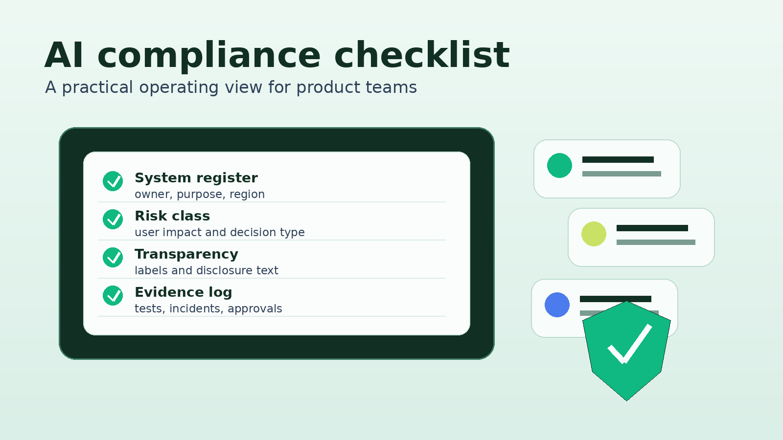 AI compliance checklist for product teams