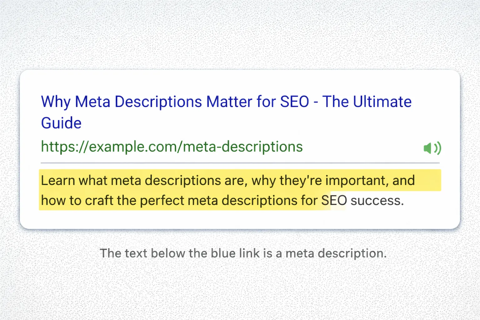 A meta description shown in the SERP