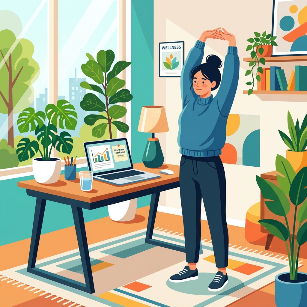 A person taking a short, healthy break from work